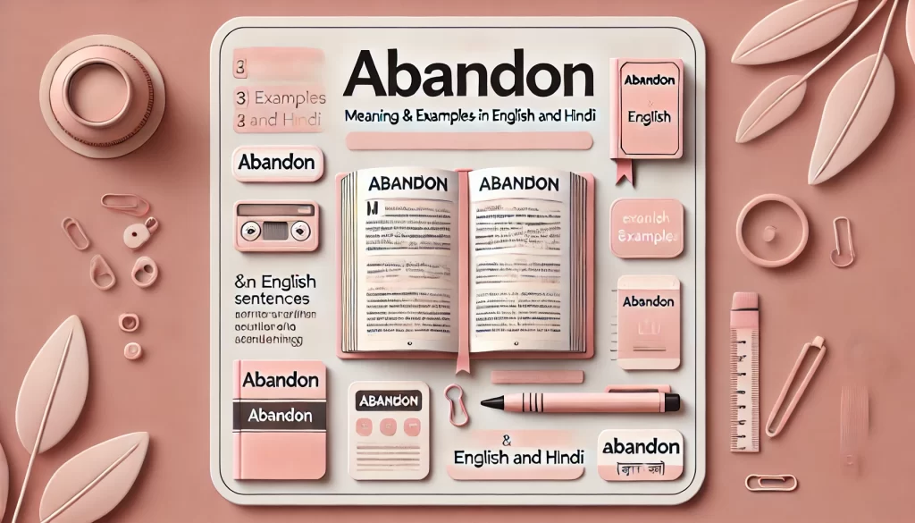 Abandon Meaning in Hindi and English | Definition, Examples, Synonyms